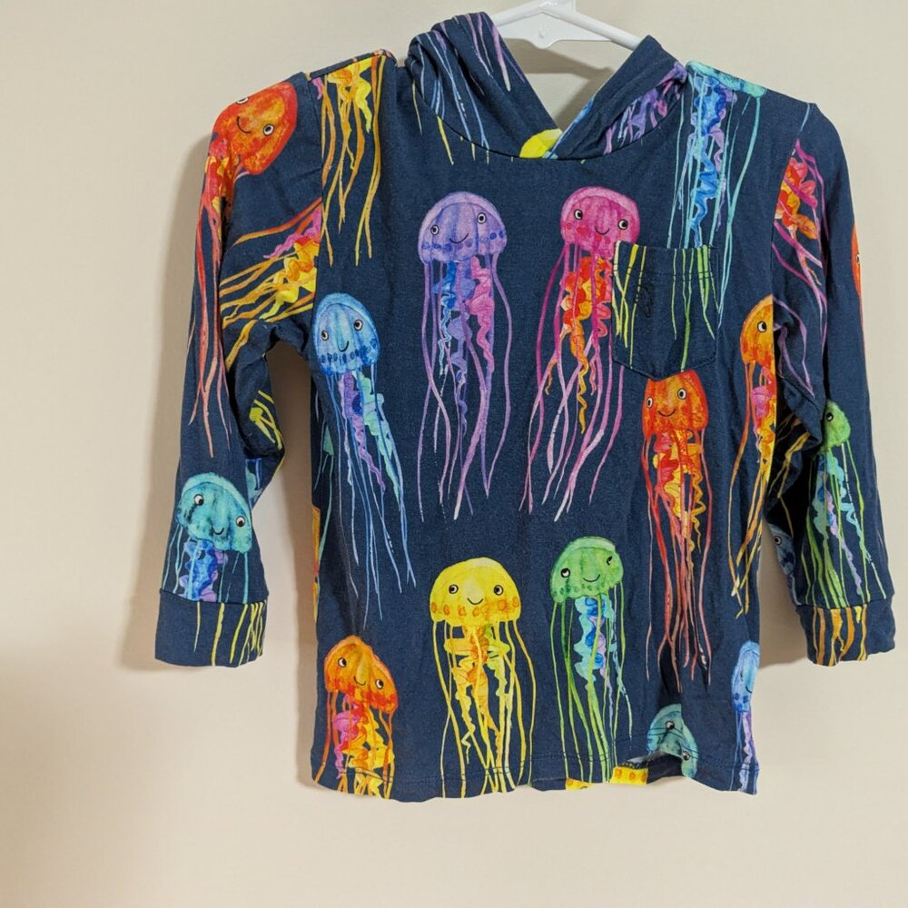 Muse Threads Bamboo Rainbow Jellyfish Hoodie size XXS/12-24 Months